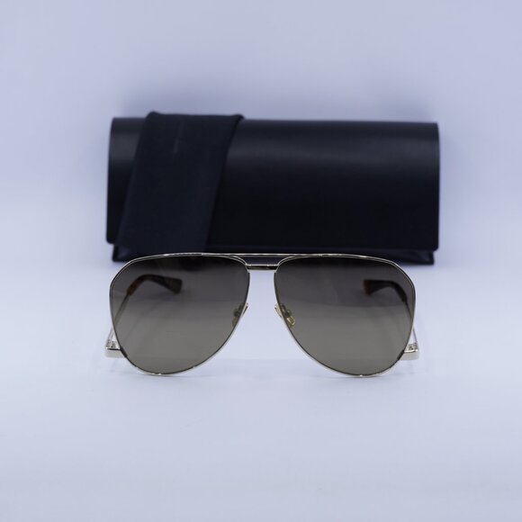Saint Laurent SL690DUST 004 Sunglasses Gold Aviator Frame, Brown Lenses - Picture 11 of 11